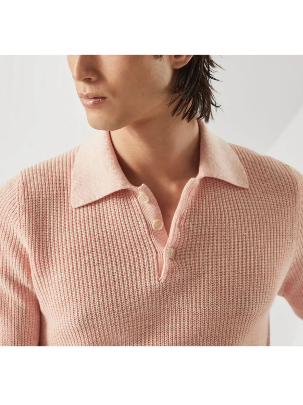 Brunello Cucinelli Ribgebreid poloshirt Roze