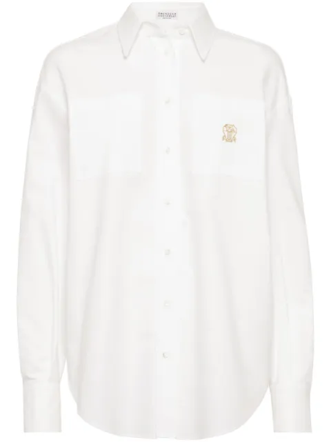 Brunello Cucinelli logo-embroidered shirt