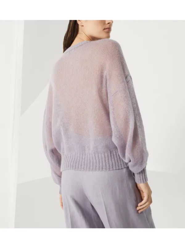 Brunello Cucinelli Monili-embellished Sweater | Purple | FARFETCH AU