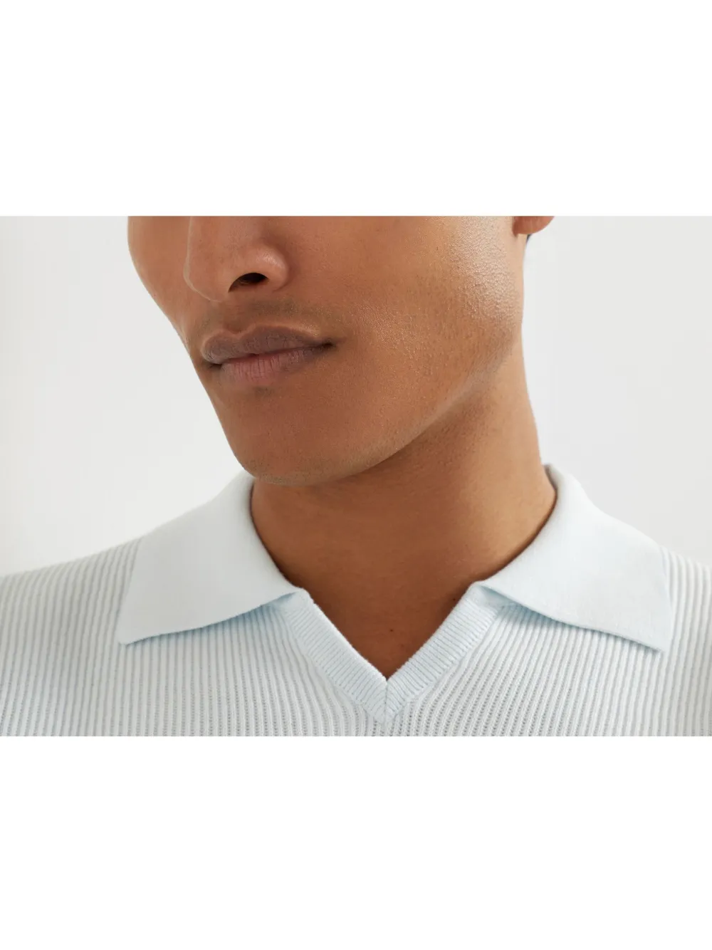 Brunello Cucinelli Gebreid poloshirt Blauw