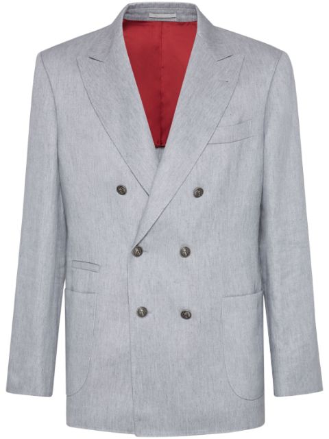 Brunello Cucinelli double-breasted linen blazer Men