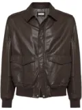 Brunello Cucinelli Aviator leather jacket - Brown