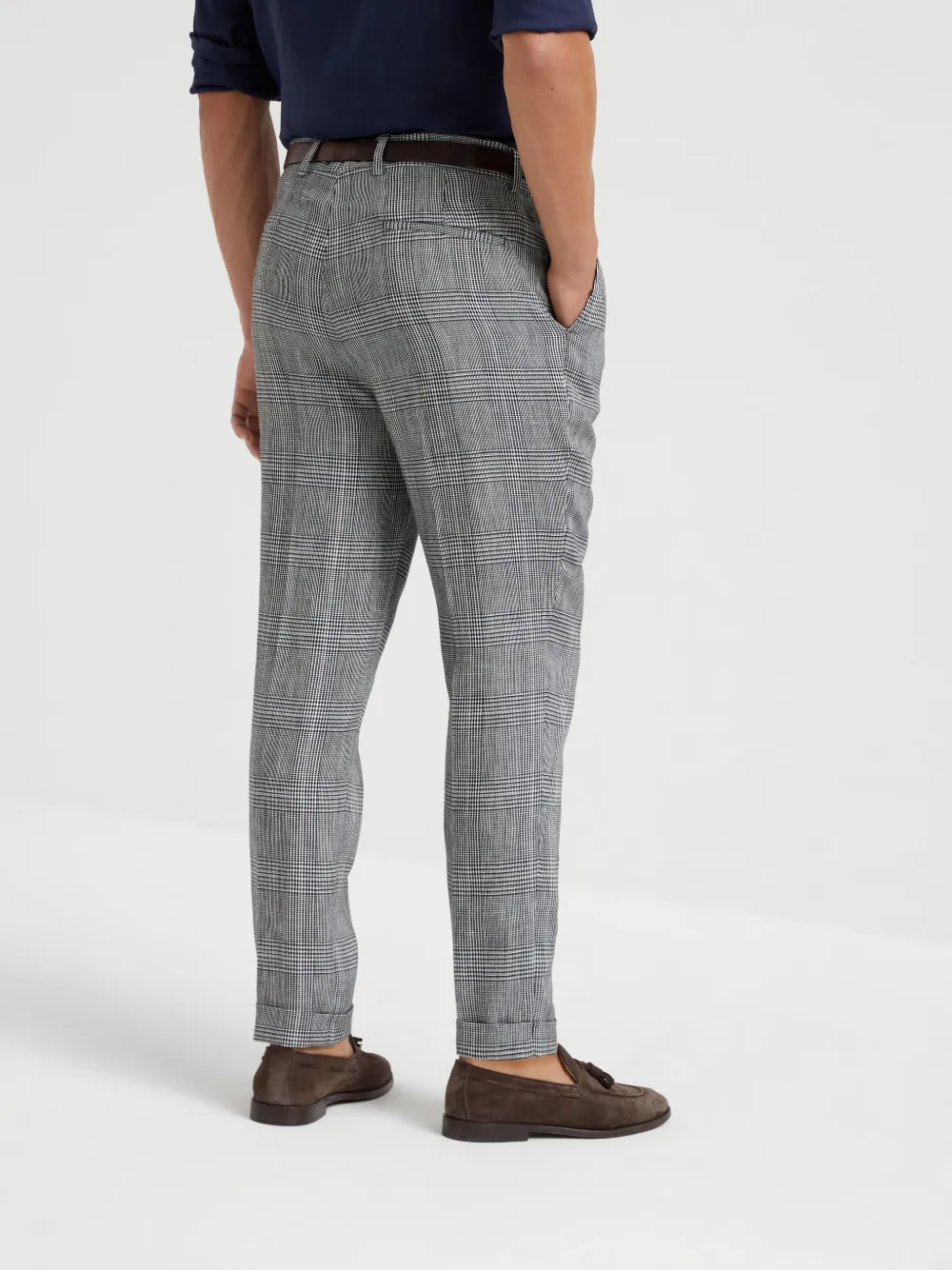 Brunello Cucinelli Prince of Wales broek Grijs