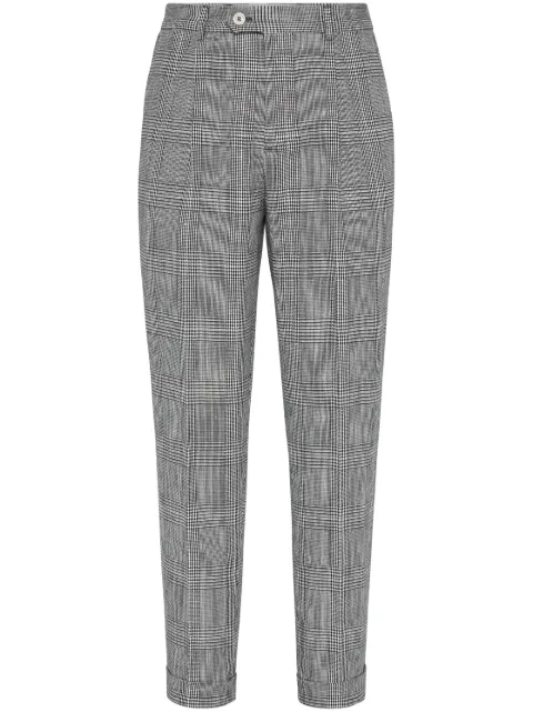 Brunello Cucinelli pantalones con motivo de cuadros príncipe de Gales