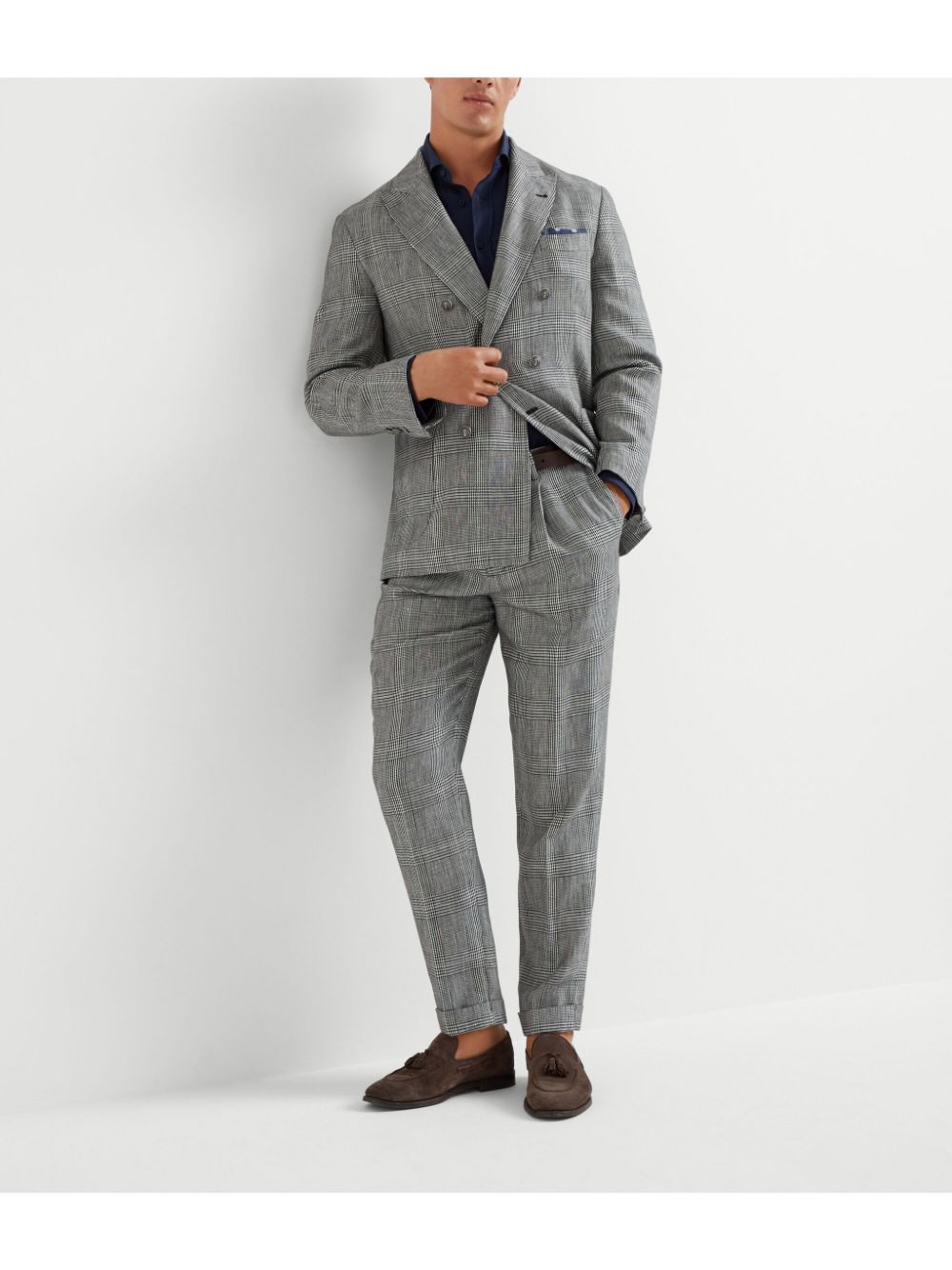 Brunello Cucinelli Prince of Wales broek - Grijs