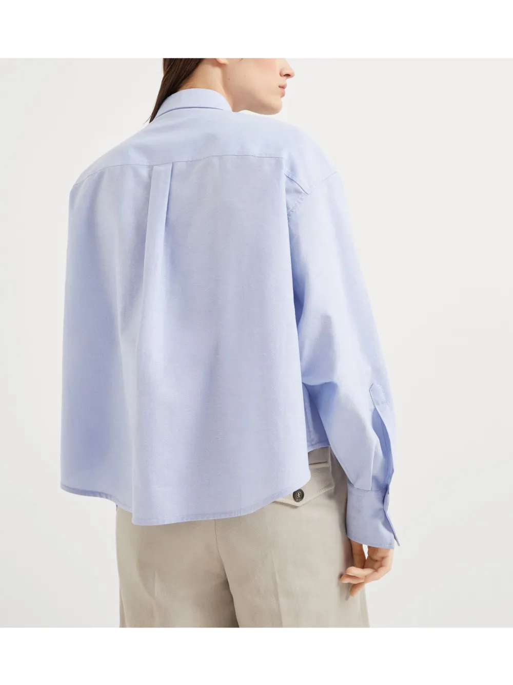 Brunello Cucinelli Blouse met geborduurd logo Blauw
