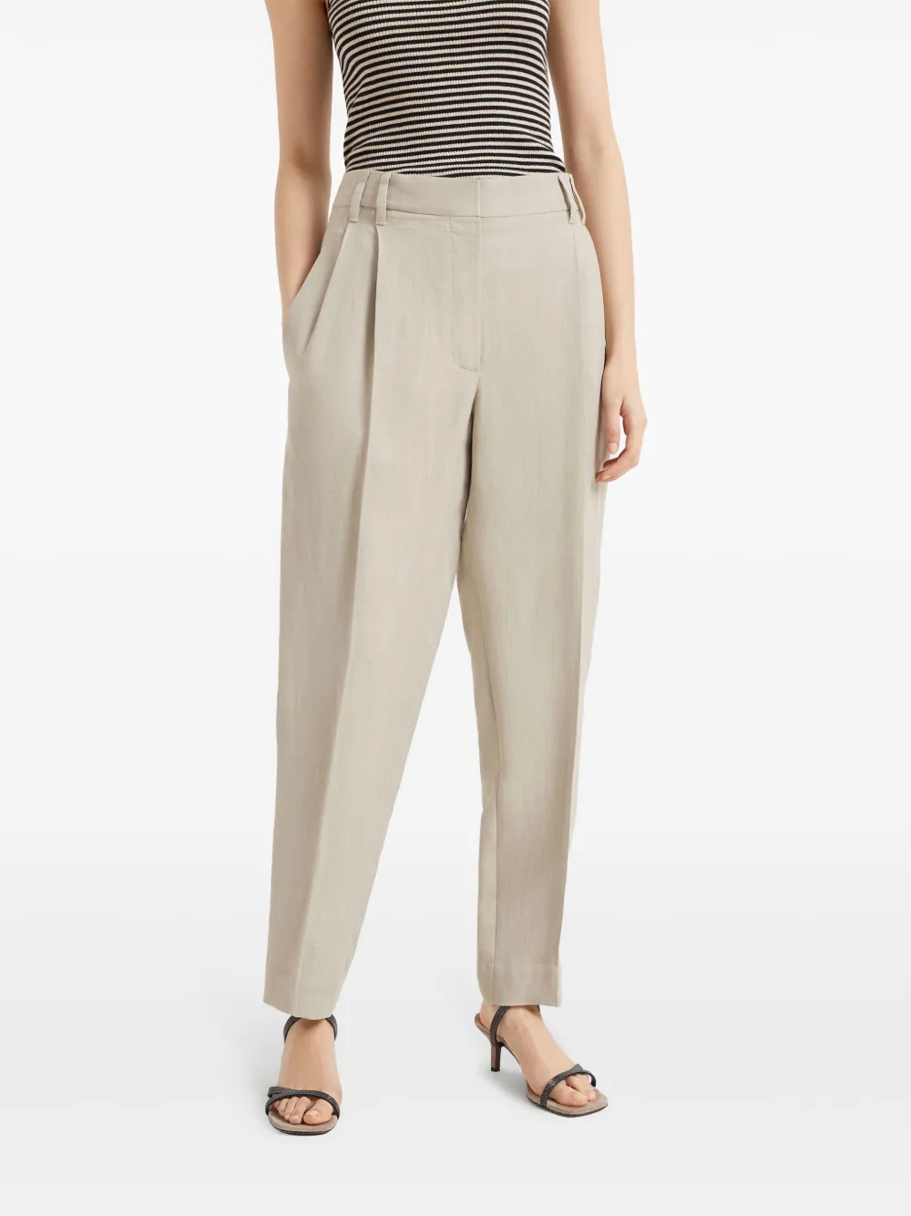 Brunello Cucinelli Twill ruimvallende broek Beige