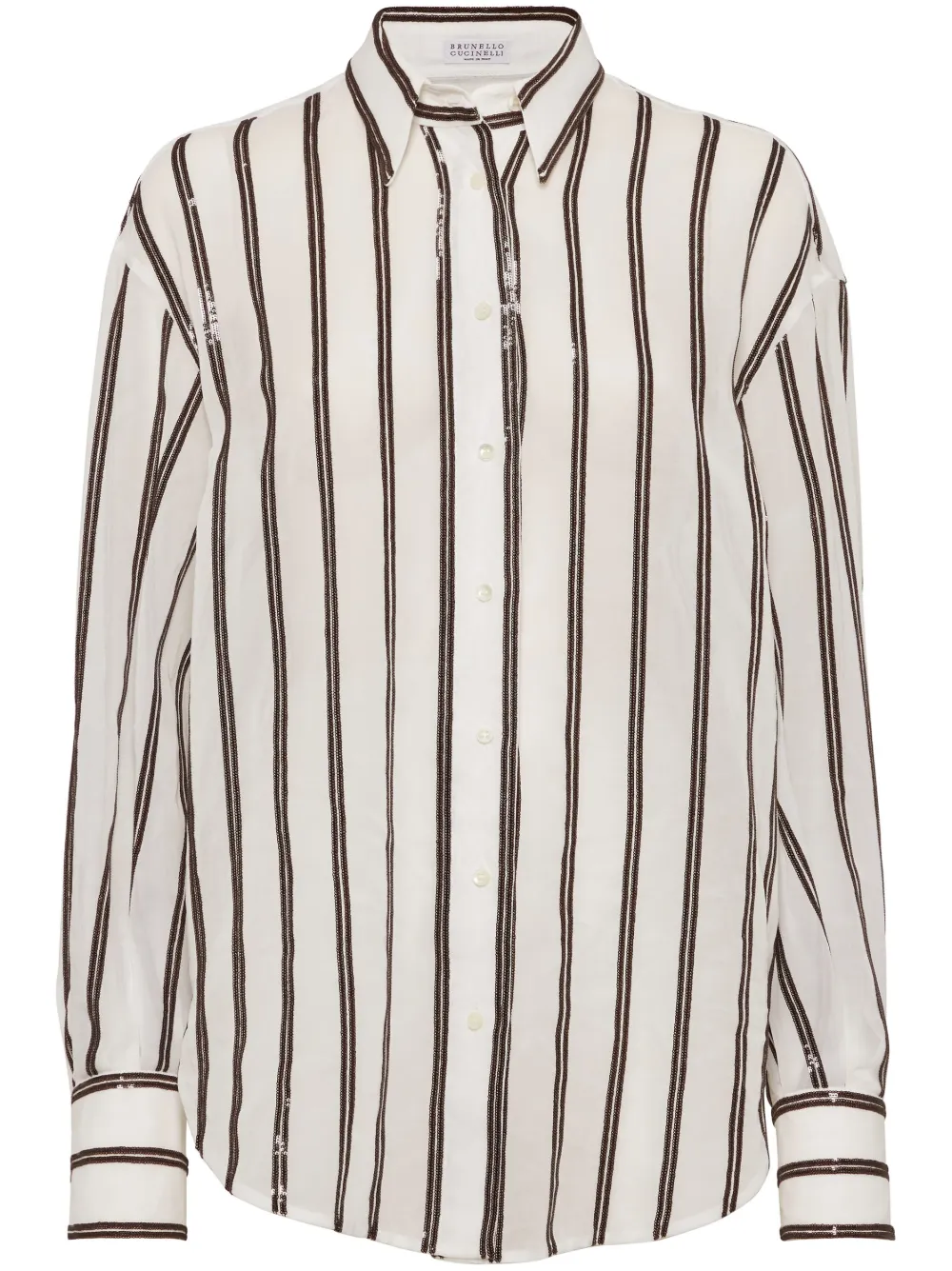 Brunello Cucinelli sequin-embellished shirt | White | Image 1