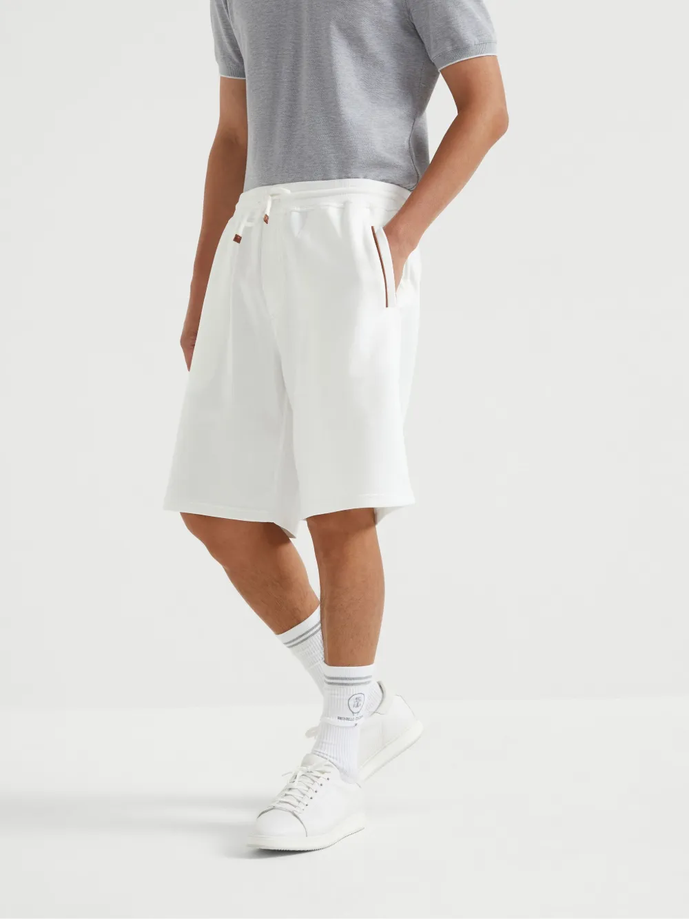 Brunello Cucinelli Shorts met trekkoord Wit