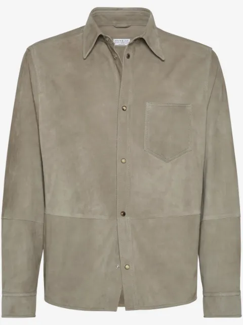 Brunello Cucinelli suede shirt 