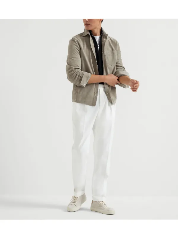 Brunello Cucinelli Suede Shirt | Neutrals | FARFETCH AO
