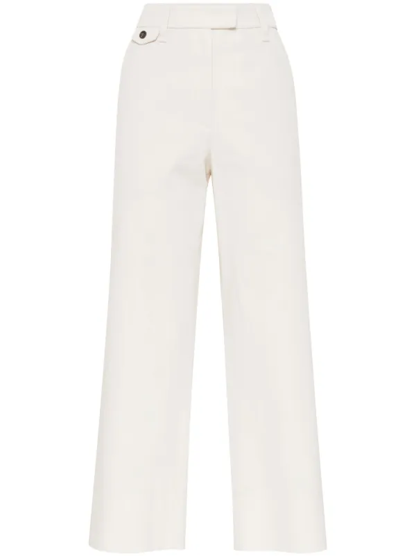 Brunello Cucinelli Cropped Chino Trousers in White