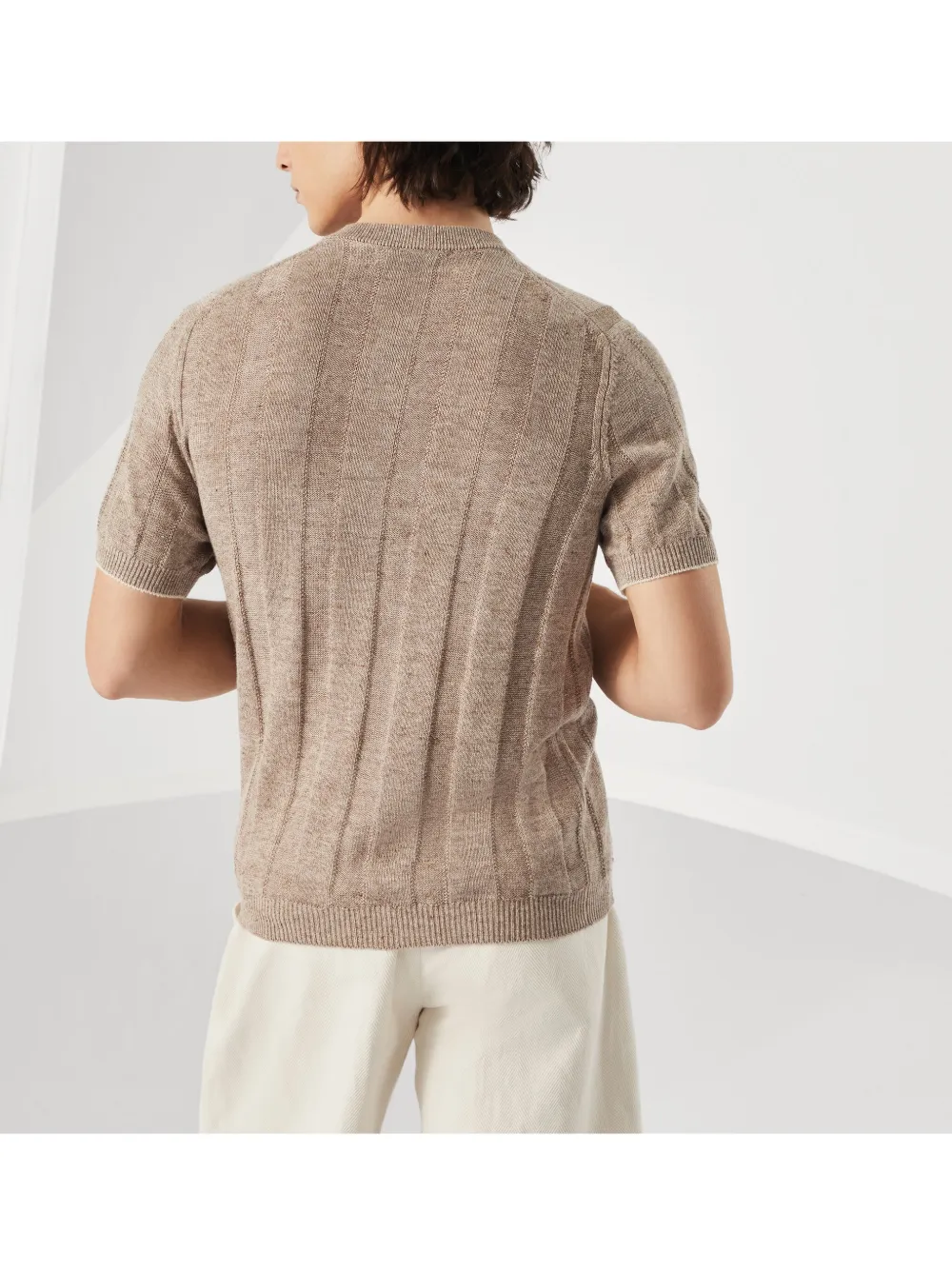 Brunello Cucinelli Gebreid T-shirt Beige
