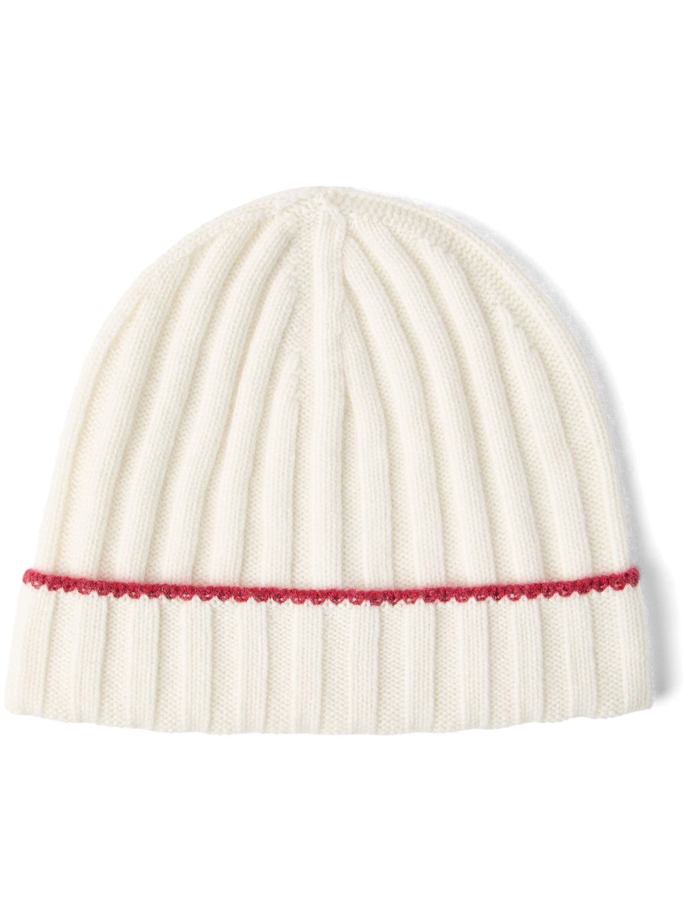 Brunello Cucinelli cashmere ribbed-knit beanie - White