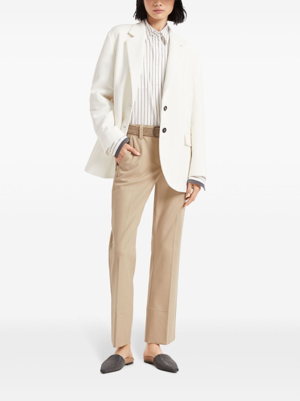 Brunello Cucinelli Kickflare Cigarette broek - Beige