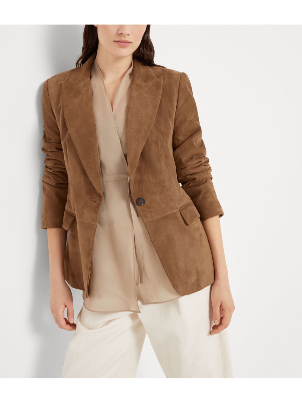 Best deals on Brunello Cucinelli suede blazer Women