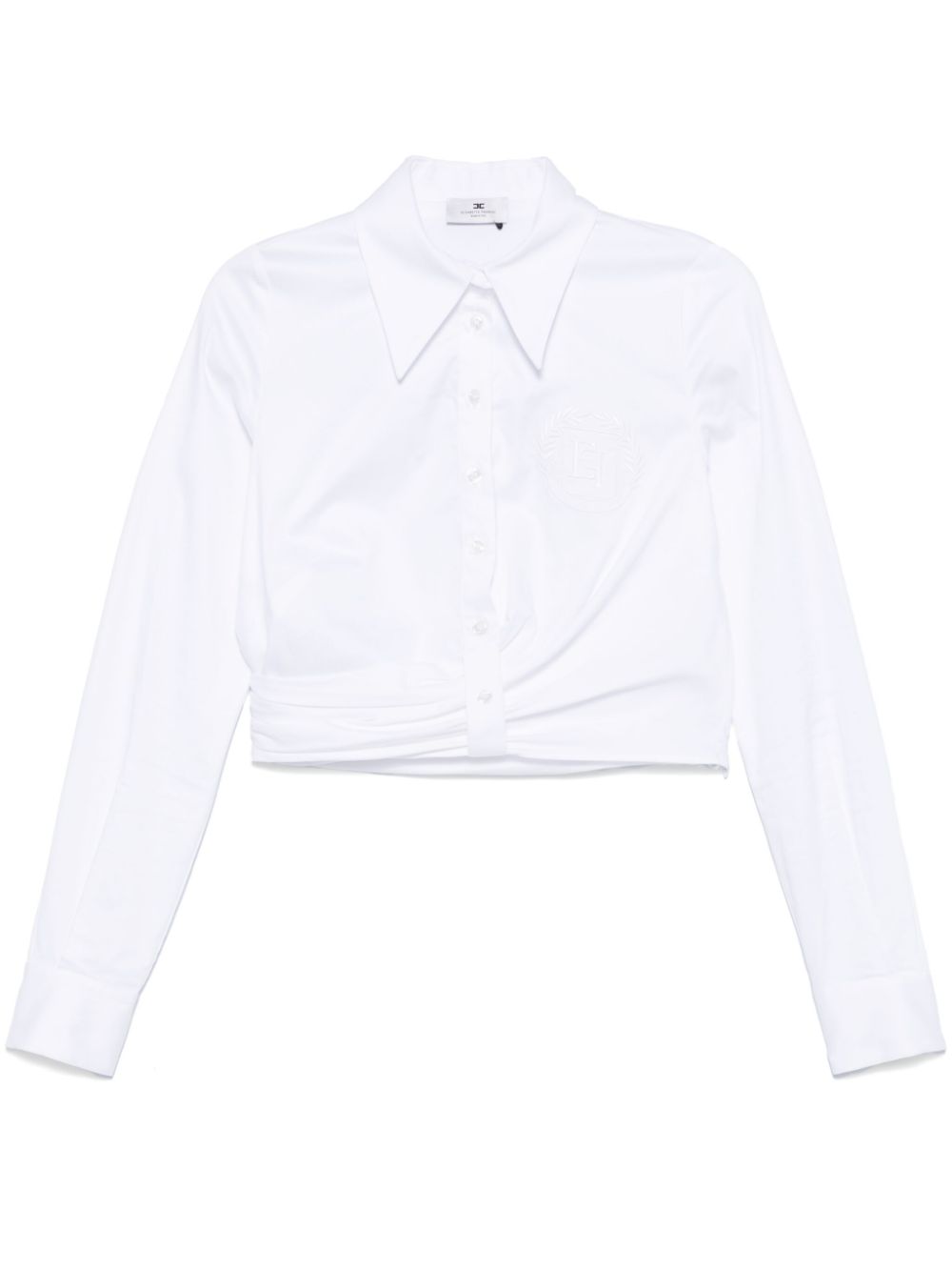 Elisabetta Franchi cropped poplin shirt - White