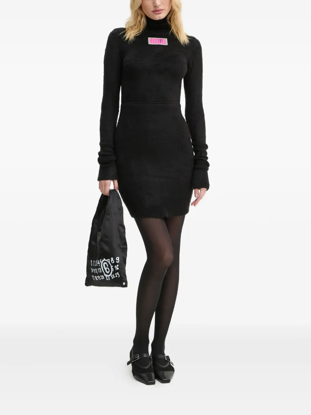 MM6 Maison Margiela Jurk met nummer-patroon - Zwart