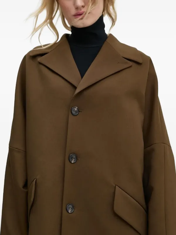 MM6 Maison Margiela button-fastening wide-sleeve Coat | Brown