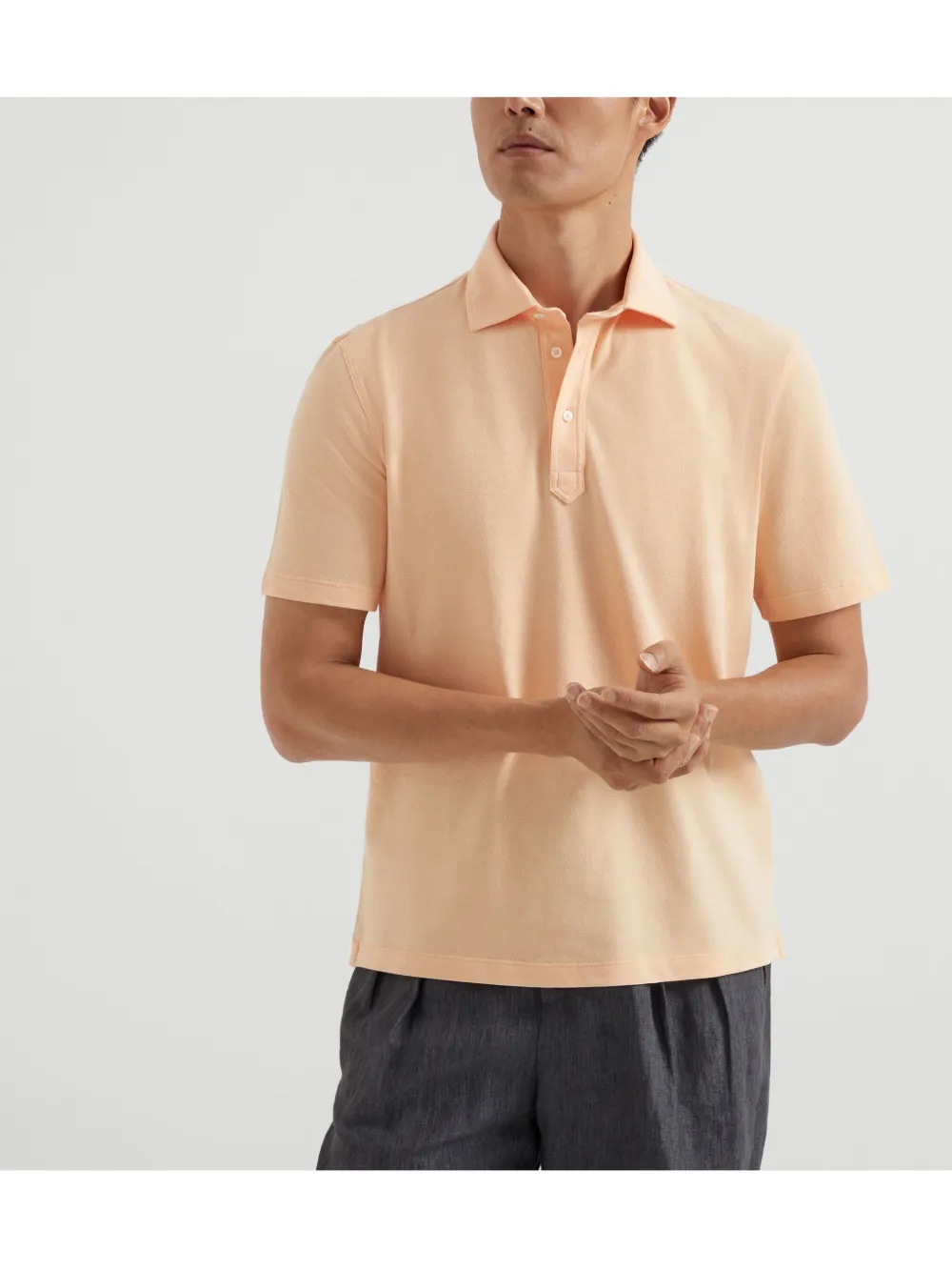 Brunello Cucinelli Piqué poloshirt Oranje