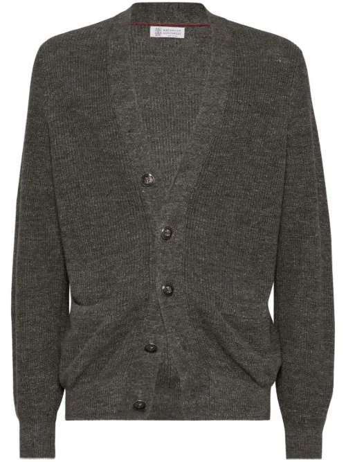 Cardigan à boutons embossés - Brunello Cucinelli - Modalova