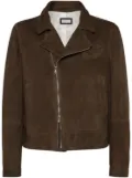 Brunello Cucinelli suede biker jacket - Brown