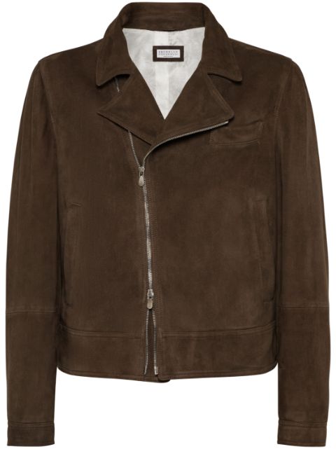 Brunello Cucinelli suede biker jacket Men