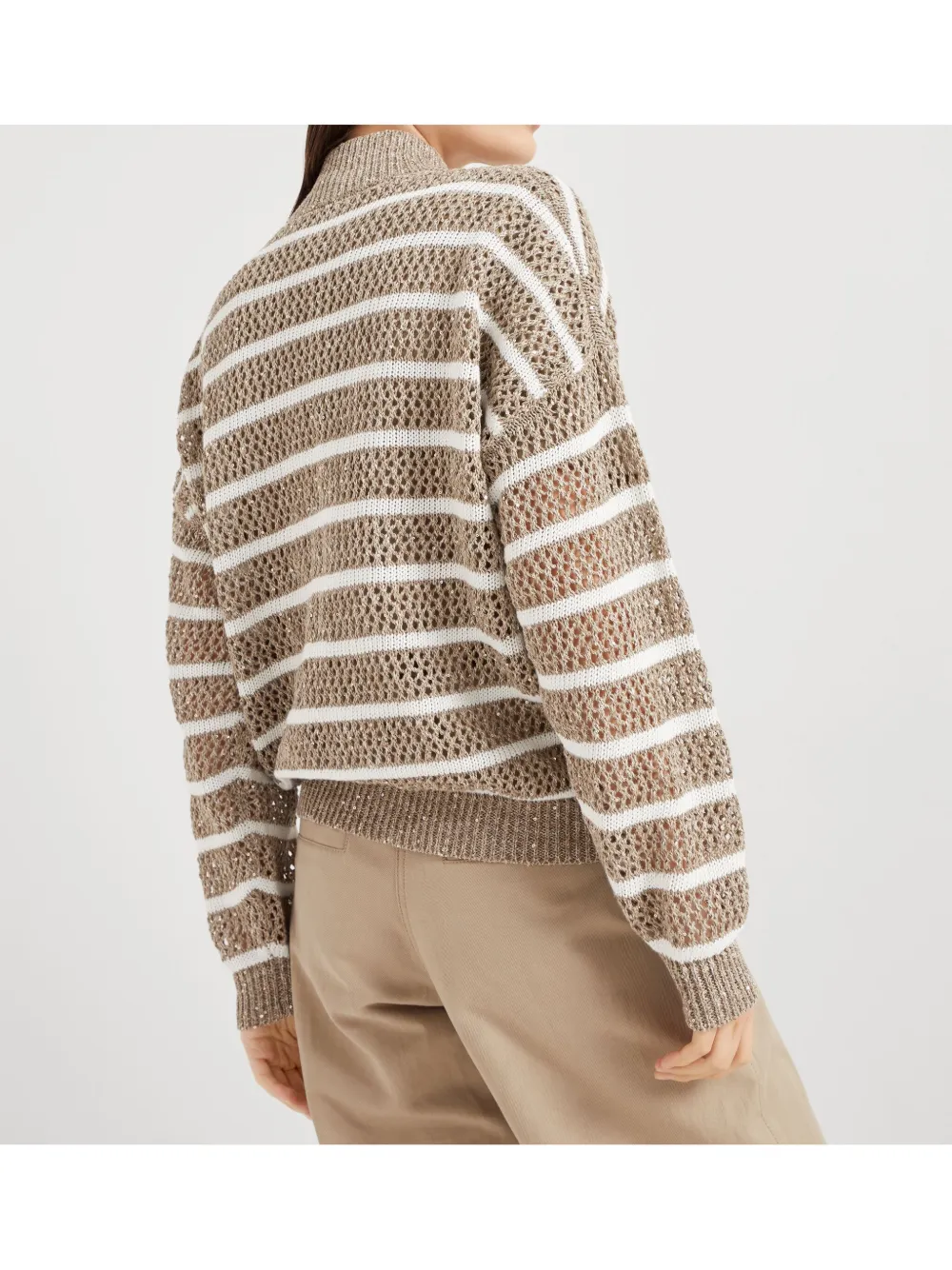 Brunello Cucinelli Gestreept vest Bruin