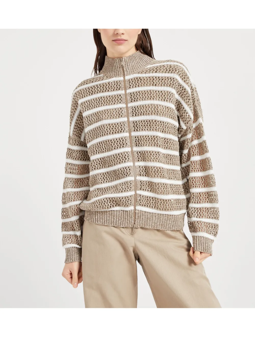 Brunello Cucinelli Gestreept vest Bruin