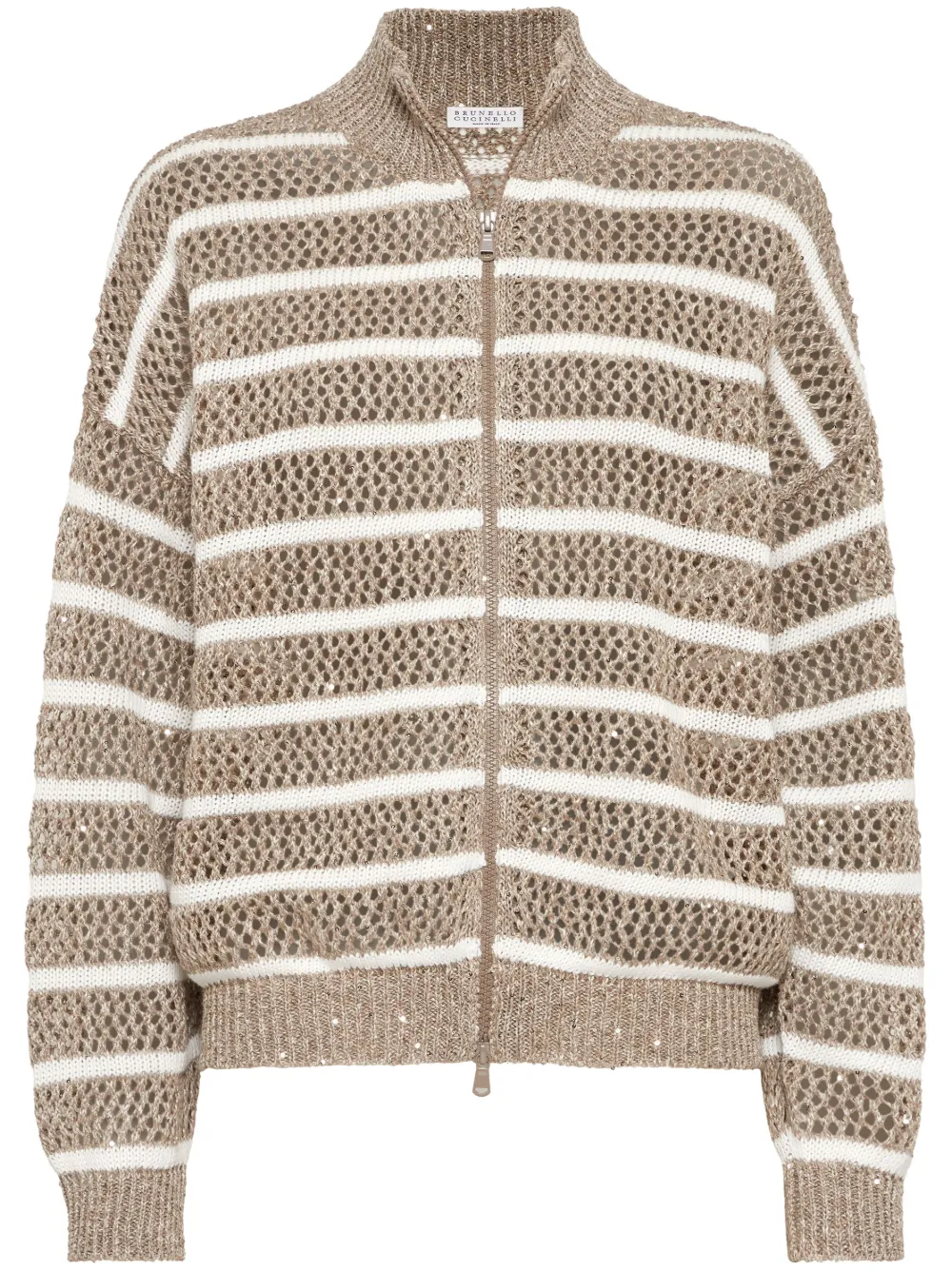 Brunello Cucinelli striped cardigan | Brown | Image 1