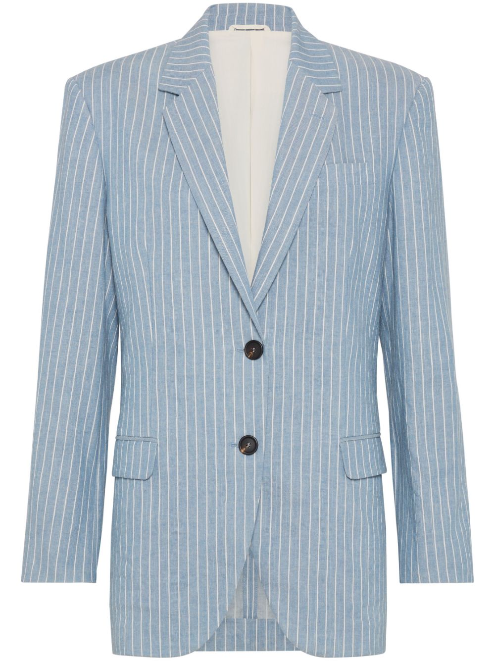 Brunello Cucinelli Monili-detail twill blazer Women