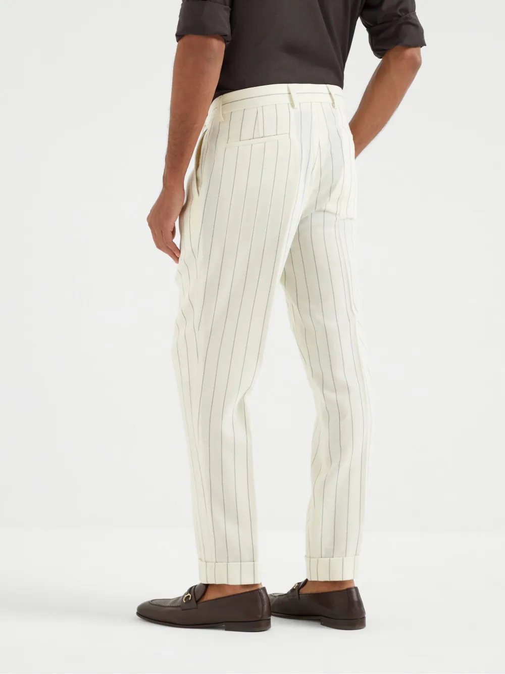 Brunello Cucinelli Gestreepte broek Wit