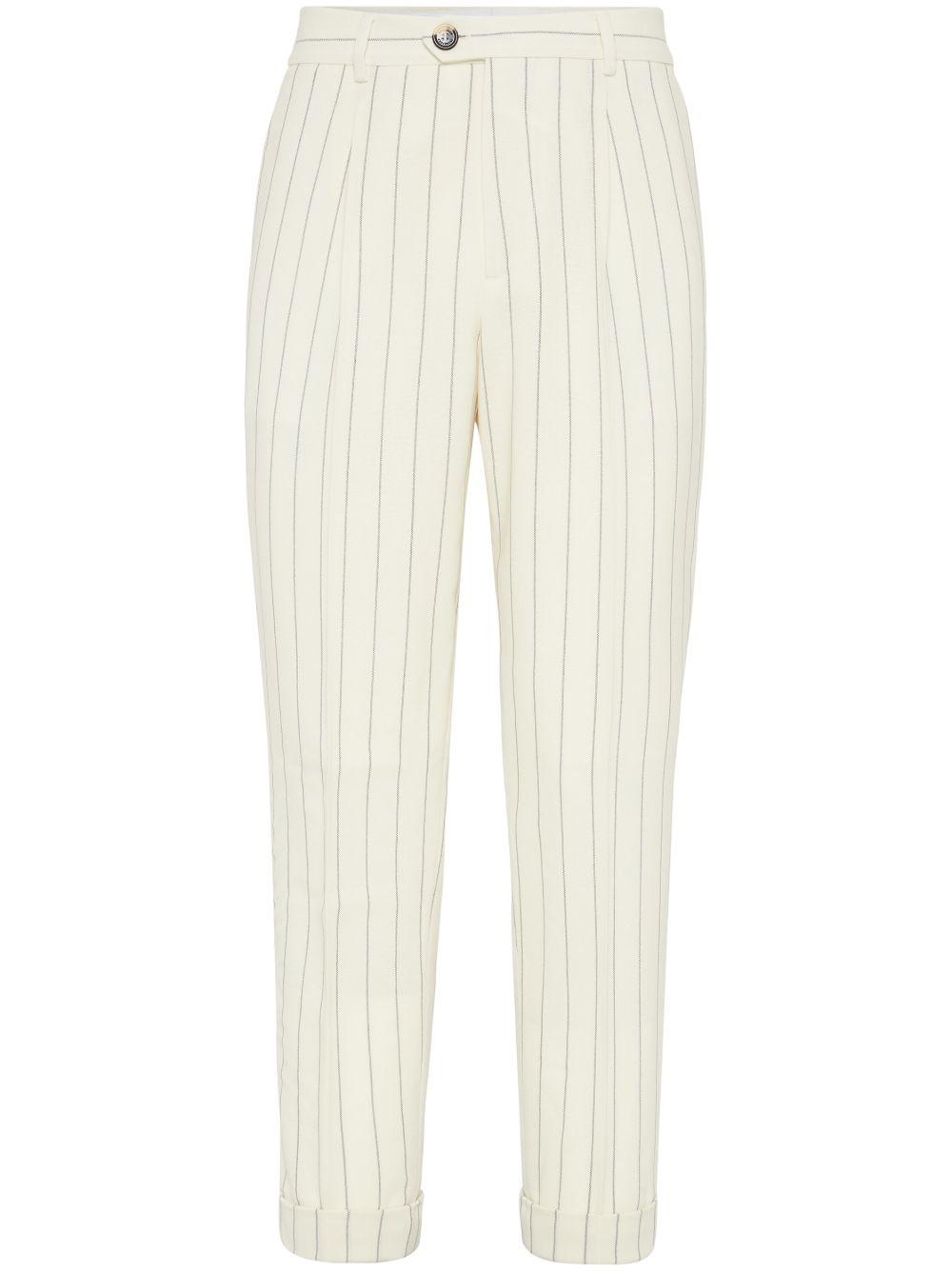 Brunello Cucinelli striped trousers - White