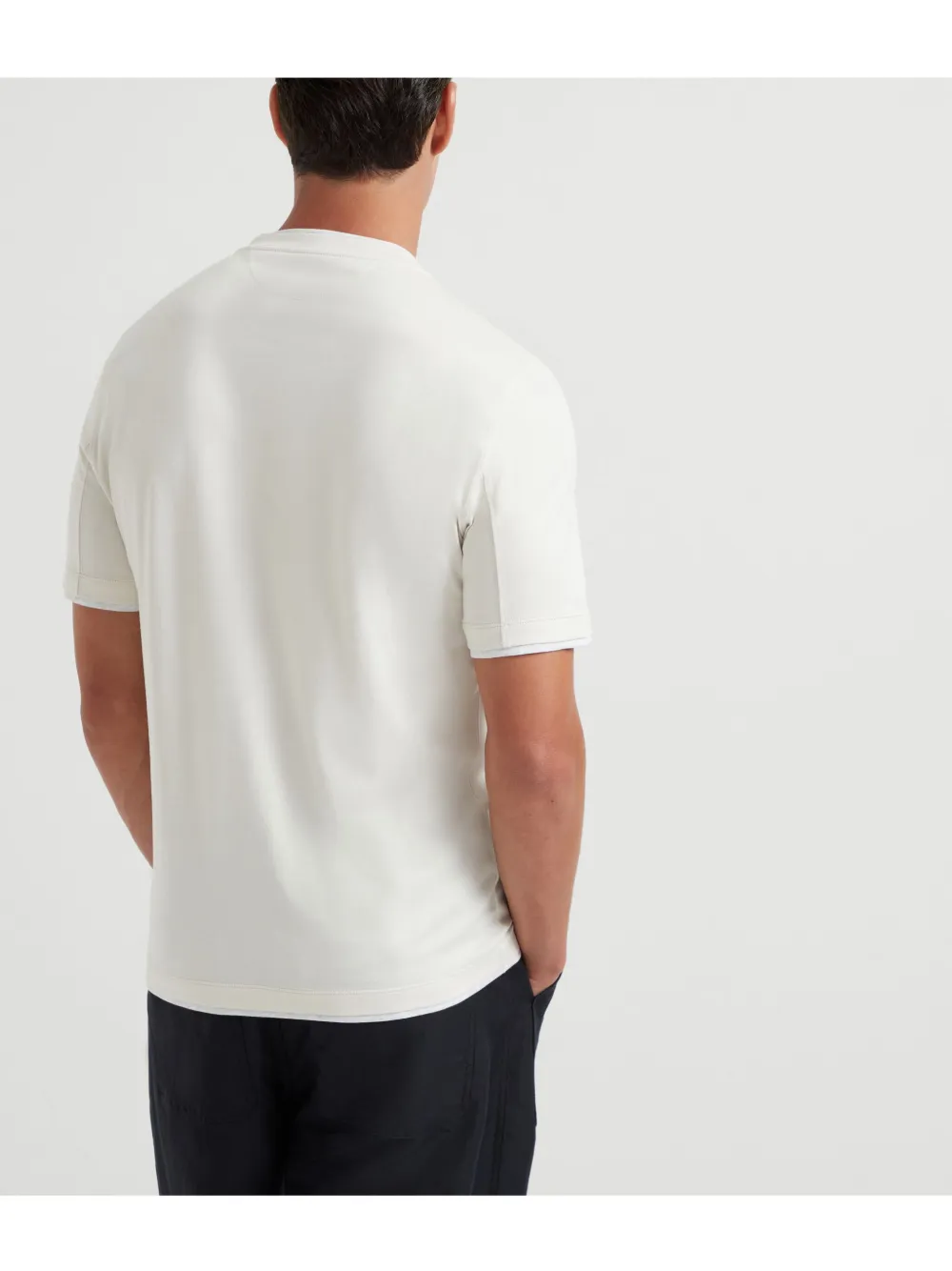 Brunello Cucinelli T-shirt With Layered Design In White