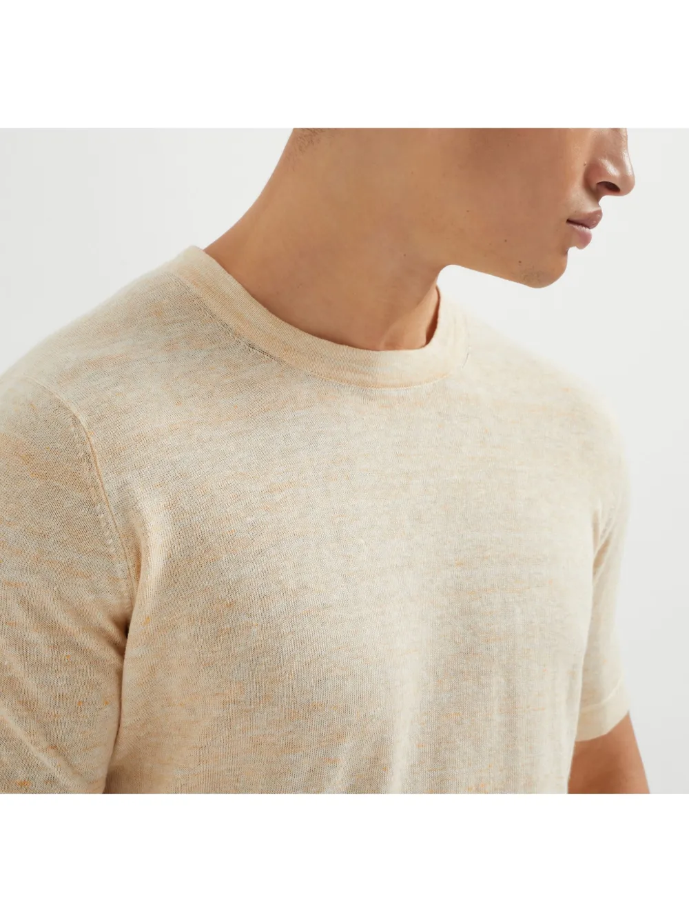Brunello Cucinelli Fijngebreid T-shirt Beige