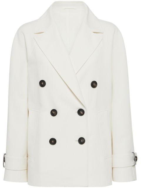 Brunello Cucinelli Monili bead-embellished peacoat Women