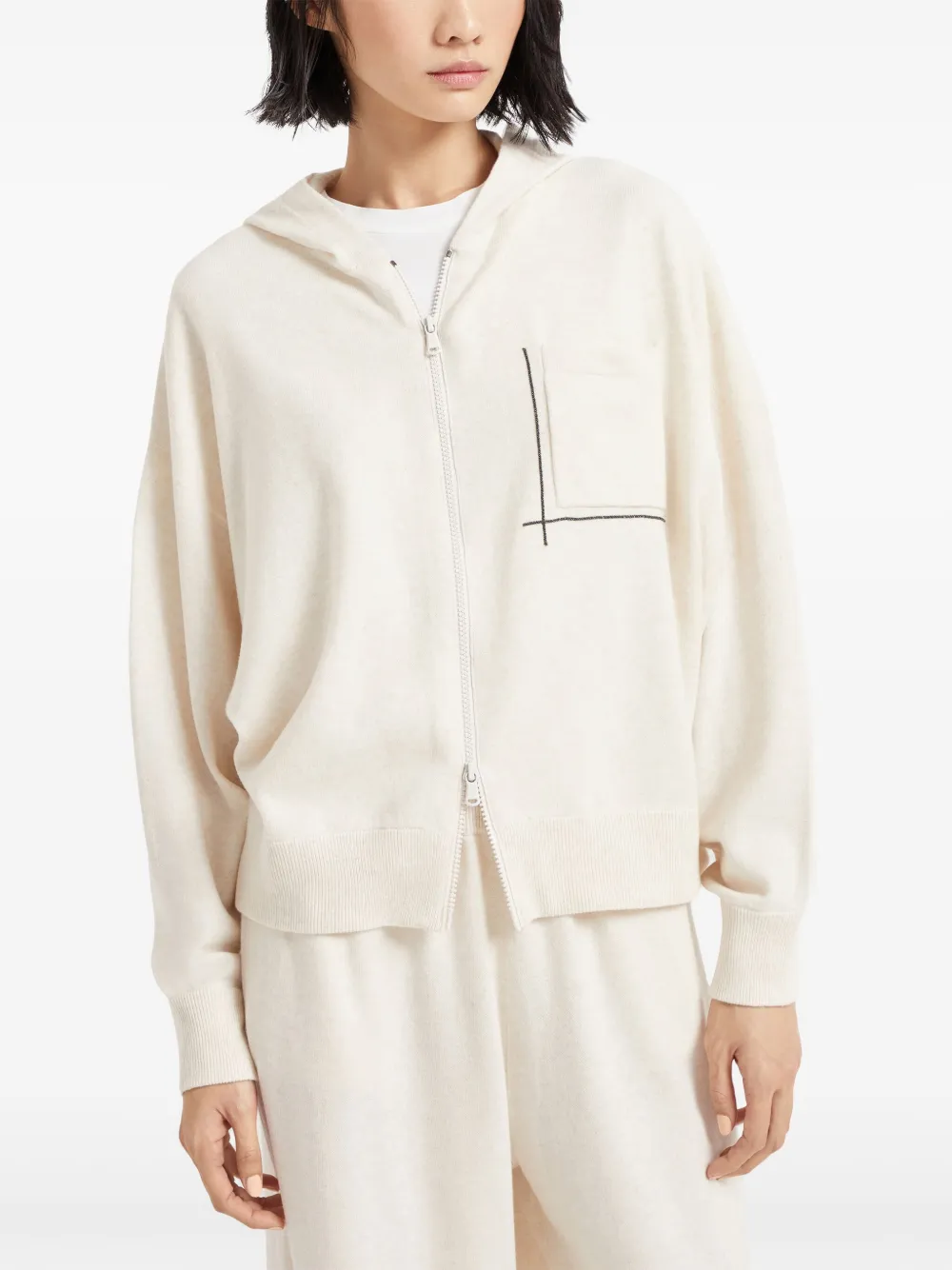 Brunello Cucinelli Hoodie met Monili-detail Beige