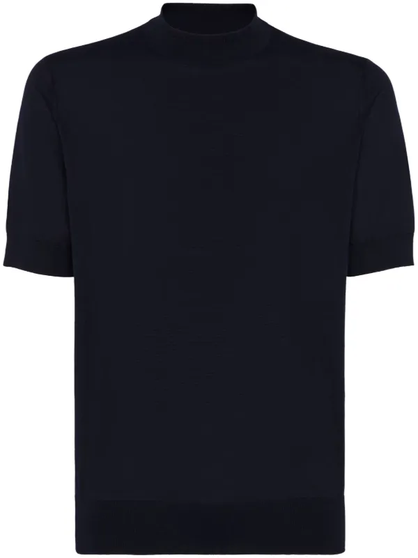 Brunello Cucinelli Knitted T-shirt in Blue