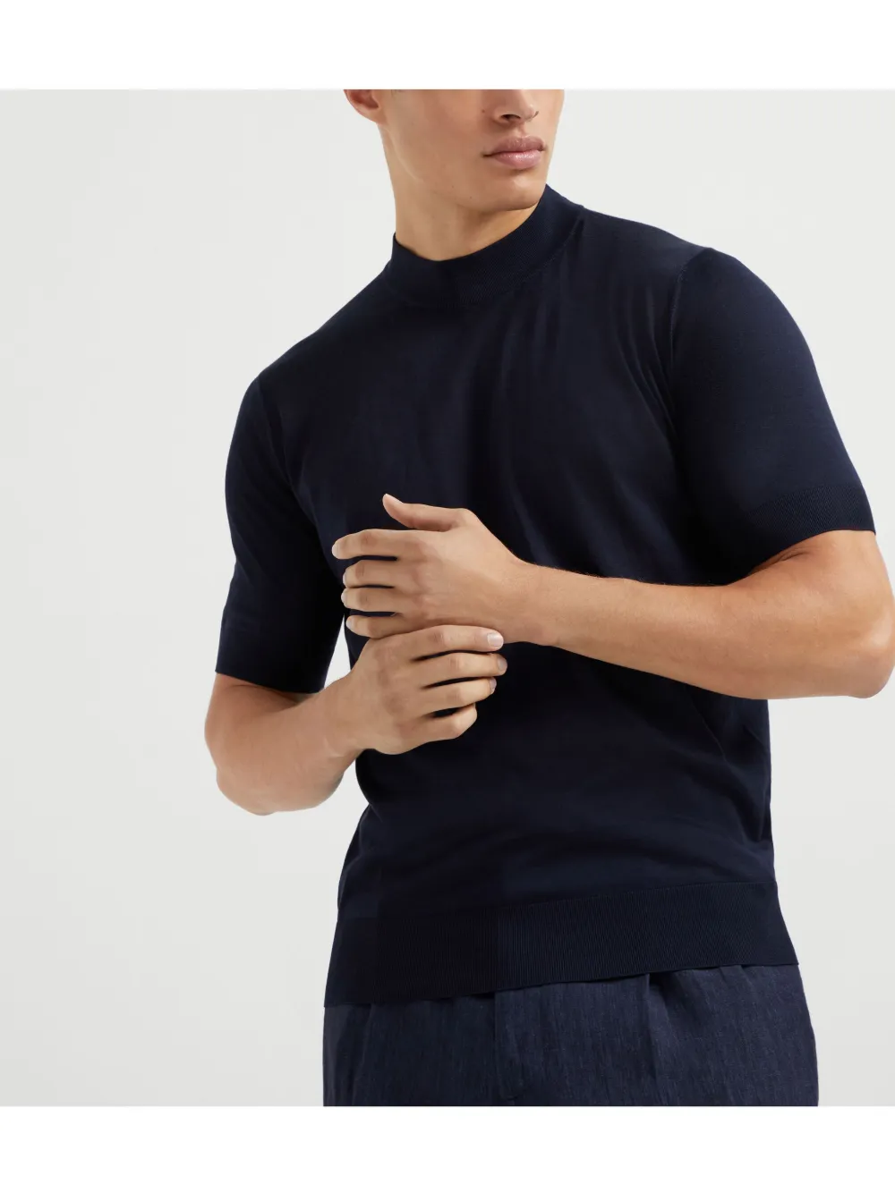 Brunello Cucinelli Gebreid T-shirt Blauw