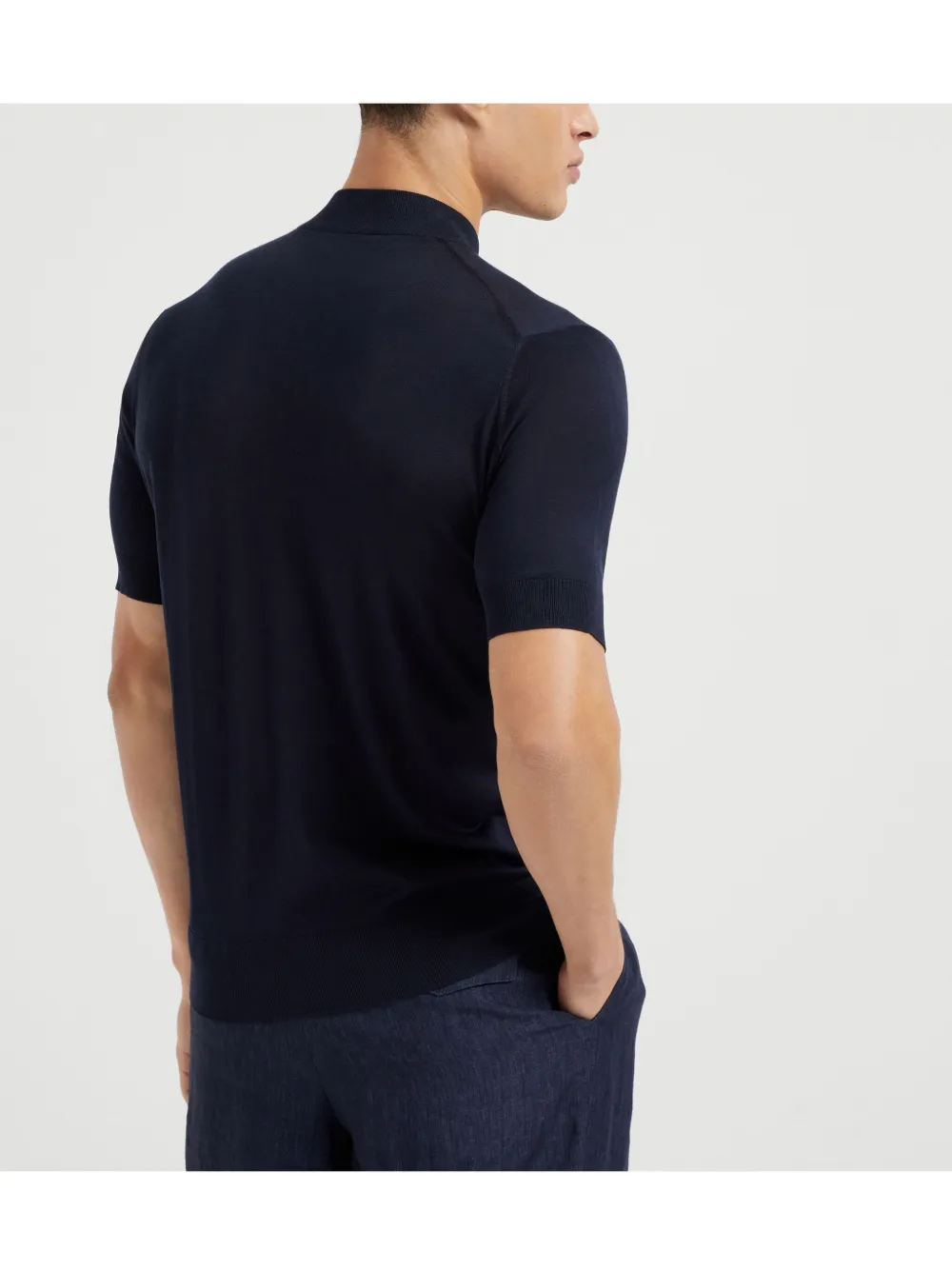 Brunello Cucinelli Gebreid T-shirt Blauw