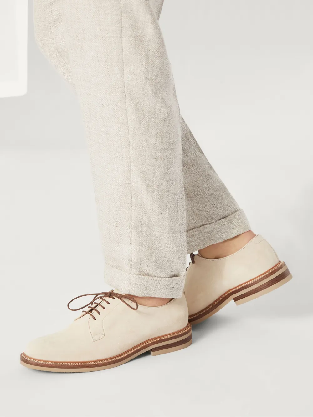 Brunello Cucinelli suede derby shoes Neutrals
