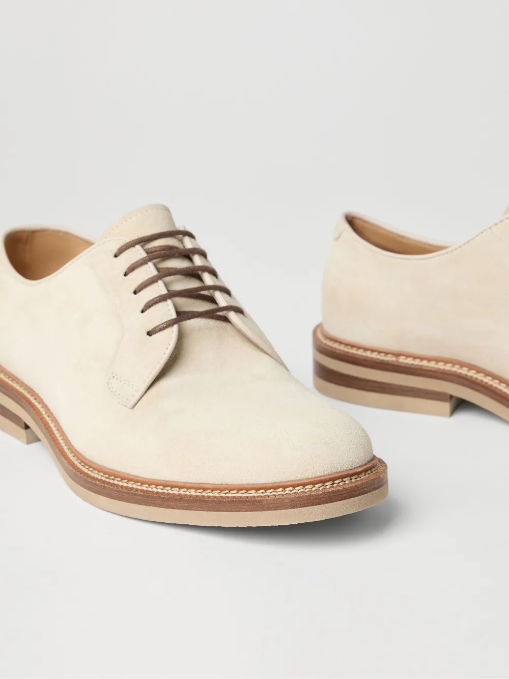 Brunello Cucinelli suede derby shoes Neutrals