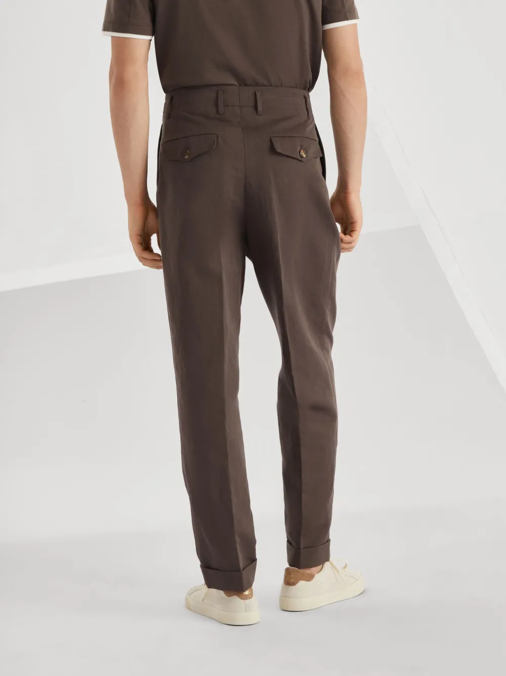 Brunello Cucinelli Broek met toelopende pijpen Bruin