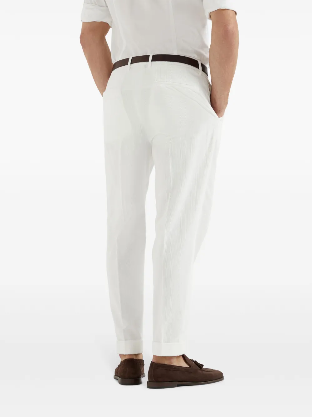 Brunello Cucinelli Ribfluwelen broek Wit
