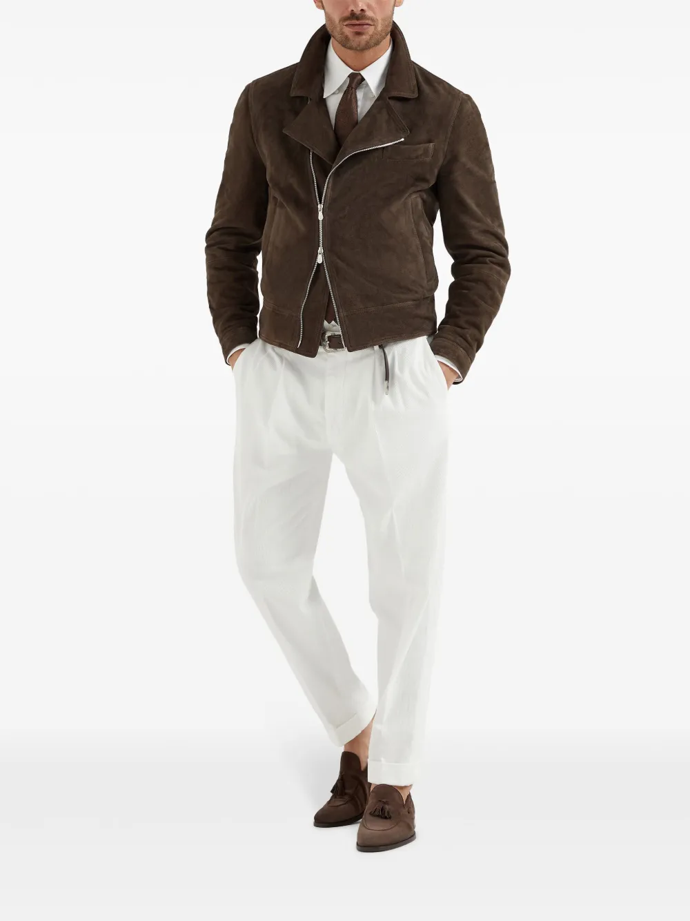 brunellocucinelli Brunello Cucinelli Ribfluwelen broek - Wit