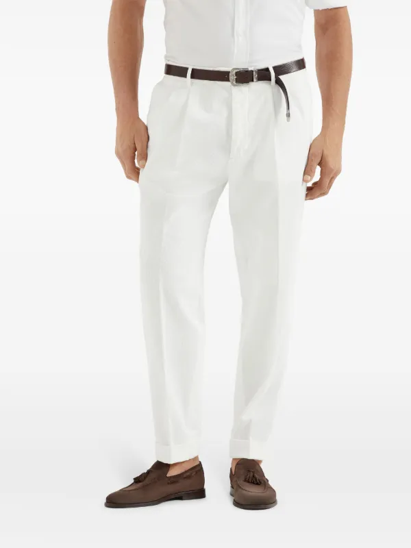 Brunello Cucinelli Corduroy Trousers | White | FARFETCH
