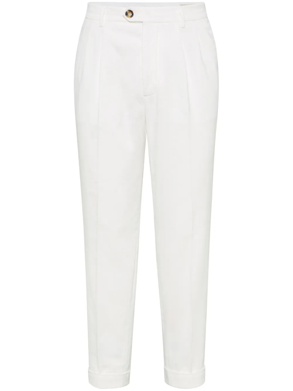 Brunello Cucinelli Ribfluwelen broek Wit