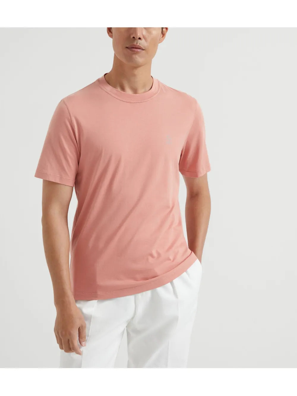 Brunello Cucinelli T-shirt met logoprint Roze