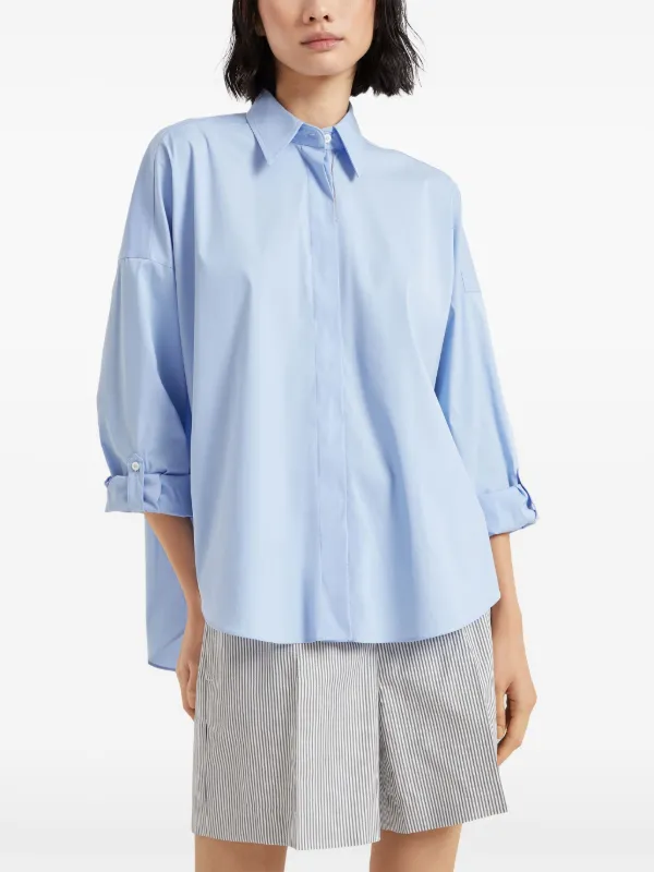BEP COMPACT シャツ Brunello Cucinelli Poplin Shirt | Blue | FARFETCH