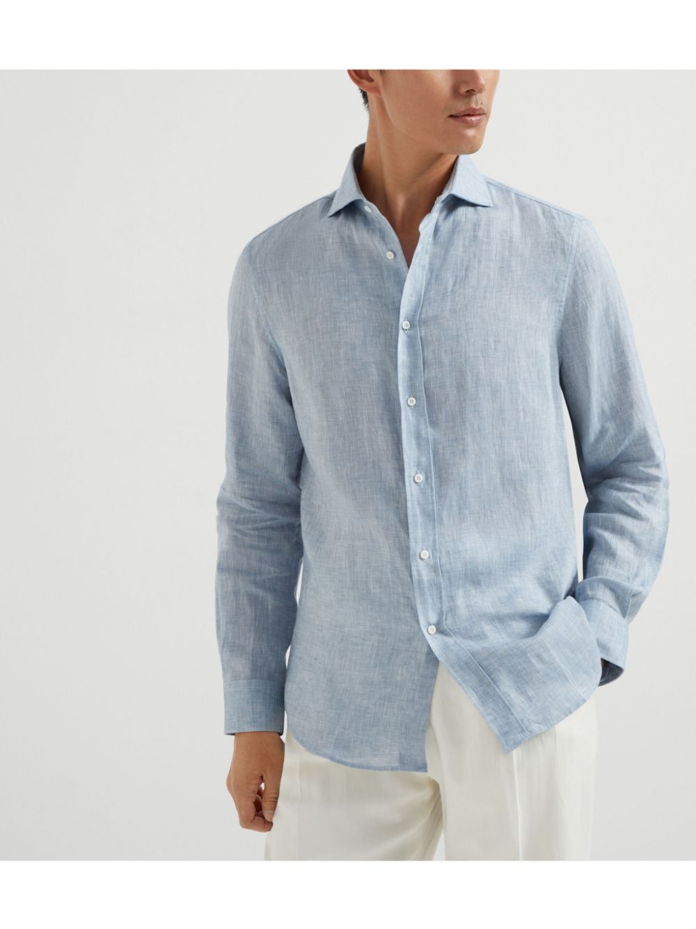 Best discount deals Brunello Cucinelli eco-linen shirt Men